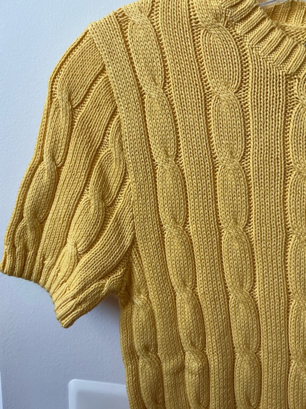 NWT POLO RALPH LAUREN YELLOW RIBBED CREWNECK LOGO POCKET SWEATER - Picture 5 of 15